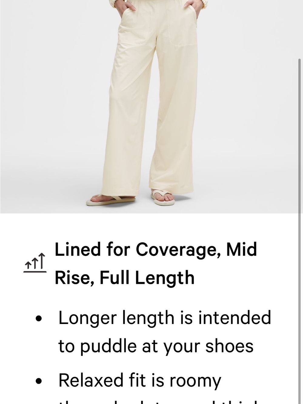 Lululemon Swift Mid-Rise Wide-Leg Pant Bone Size 12 EUC Barely Worn - Picture 10 of 11